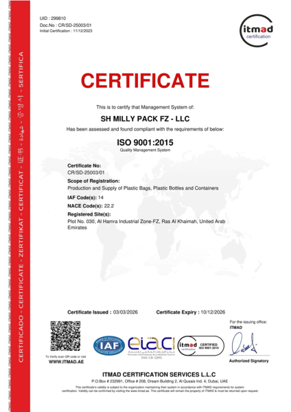 ISO 9001:2015 certificate preview